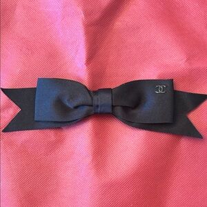 CHANEL Black Bow with Black Logo - large